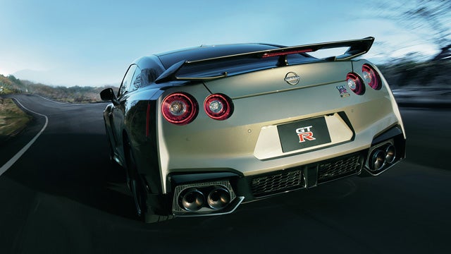 2024 Nissan GT-R seen from behind driving through a tunnel | Friendship Nissan of Boone in Boone NC