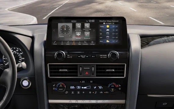 2023 Nissan Armada touchscreen and front console | Friendship Nissan of Boone in Boone NC